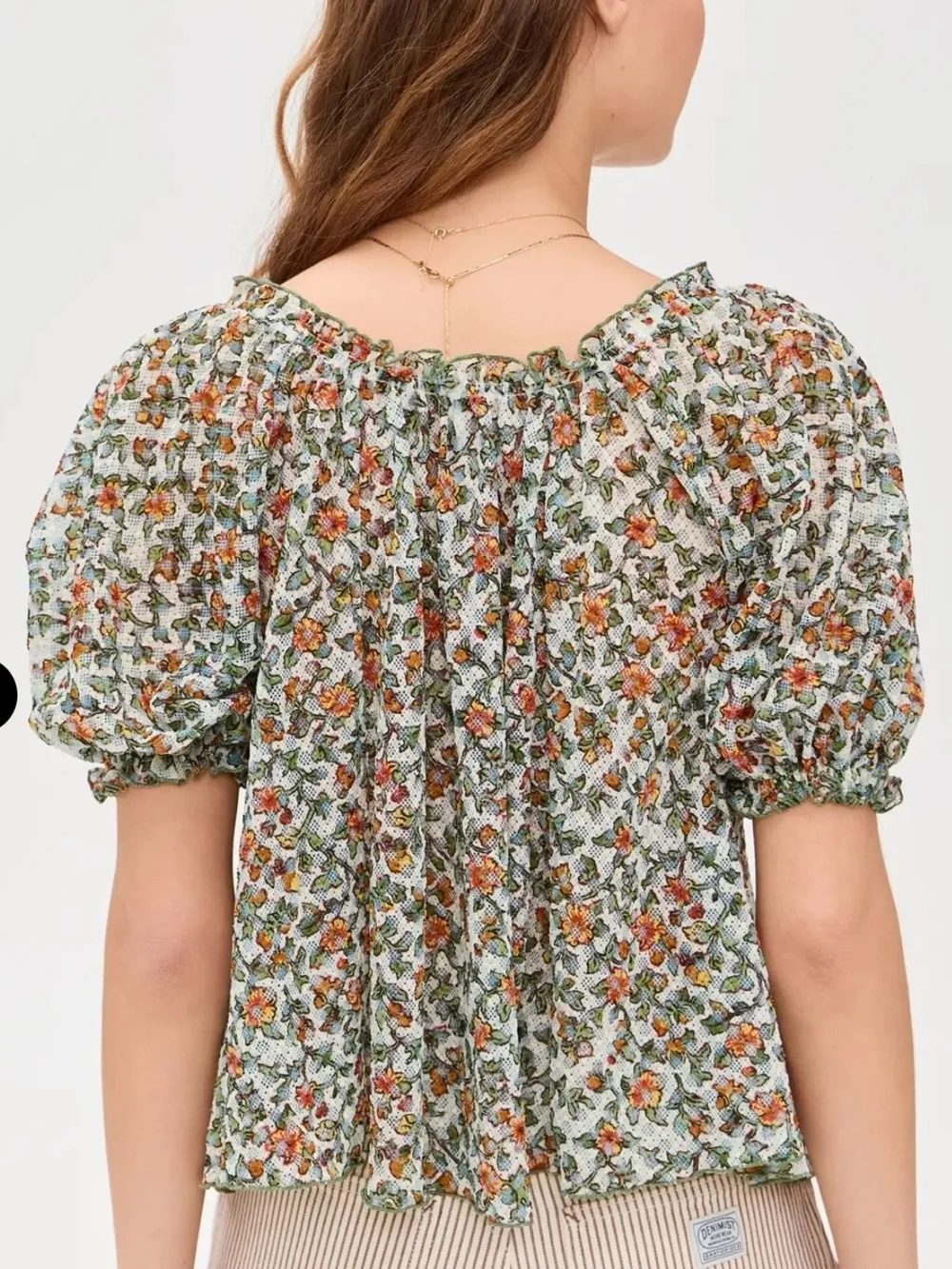 Free People Astra Peasant Top Floral Daisy Medium Summer Lightweight - Picture 8 of 8